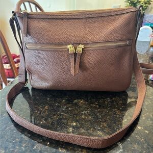 Fossil Brown Leather Crossbody Bag